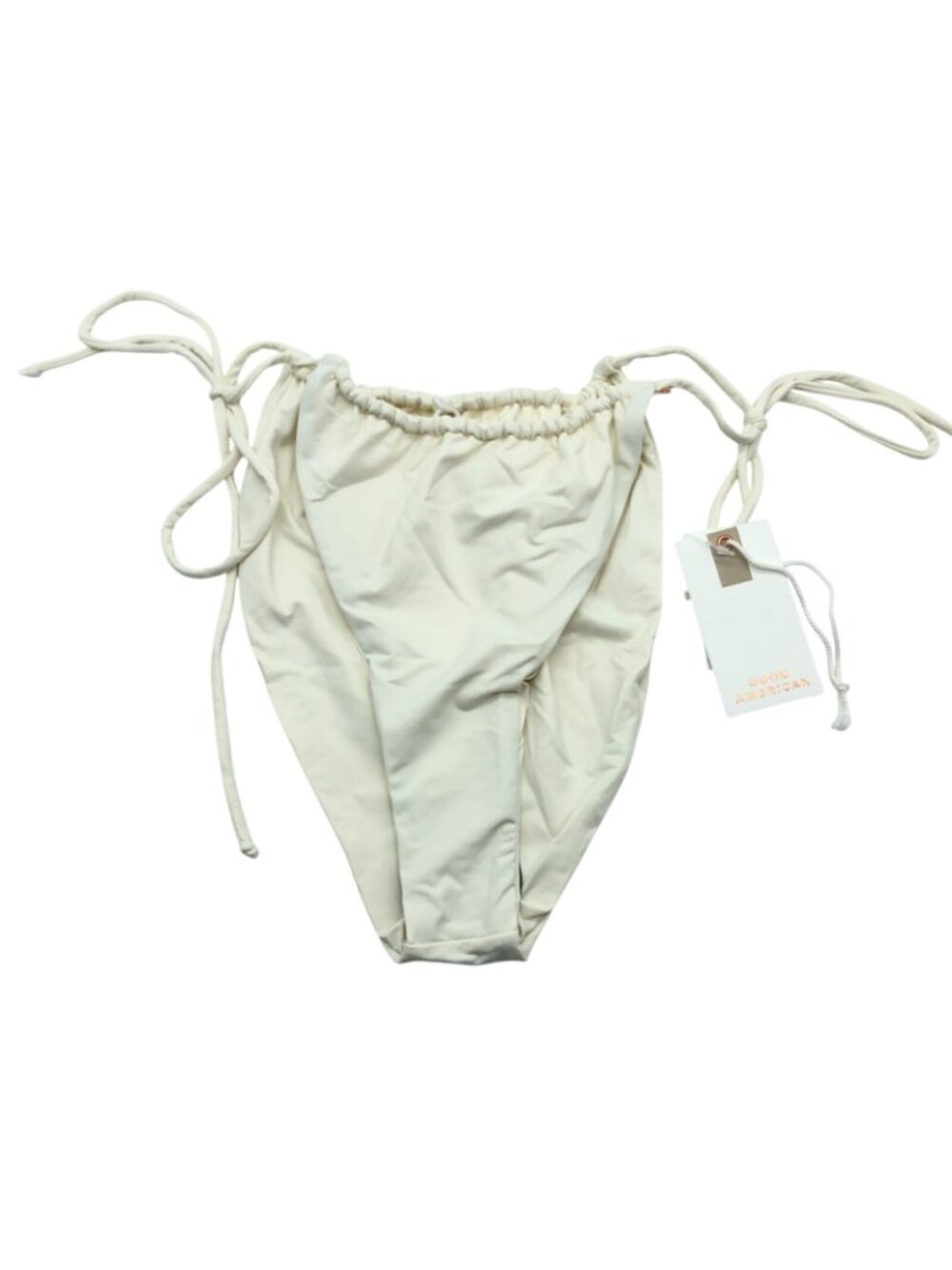 Good American Always Fits Tiny Ties Bikini Bottom Adjustable Ivory 2 US M - Picture 3 of 5